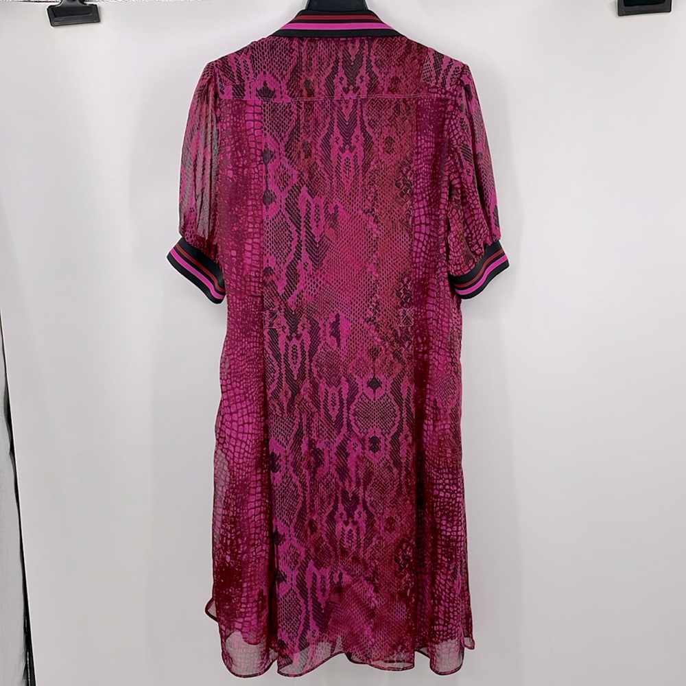 Anne Klein Magenta Python Print Sheer Button Fron… - image 2